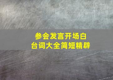 参会发言开场白台词大全简短精辟