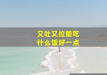 又吐又拉能吃什么饭好一点