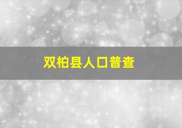 双柏县人口普查