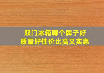 双门冰箱哪个牌子好质量好性价比高又实惠