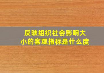 反映组织社会影响大小的客观指标是什么度