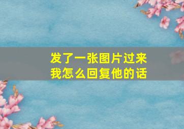 发了一张图片过来我怎么回复他的话