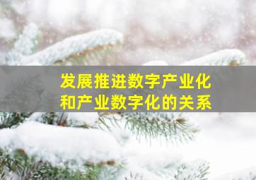 发展推进数字产业化和产业数字化的关系