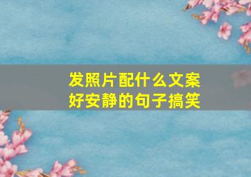 发照片配什么文案好安静的句子搞笑