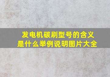 发电机碳刷型号的含义是什么举例说明图片大全