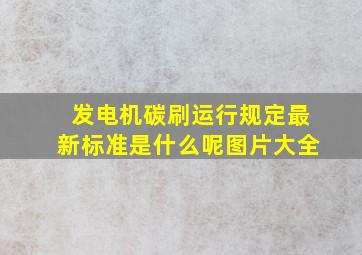 发电机碳刷运行规定最新标准是什么呢图片大全