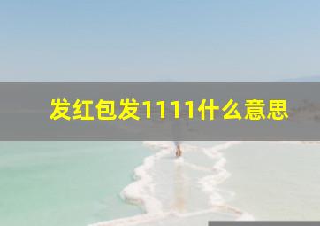 发红包发1111什么意思