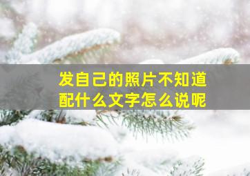 发自己的照片不知道配什么文字怎么说呢