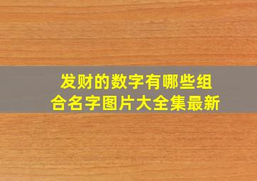 发财的数字有哪些组合名字图片大全集最新