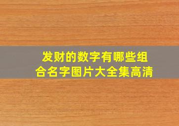 发财的数字有哪些组合名字图片大全集高清