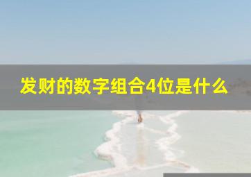 发财的数字组合4位是什么