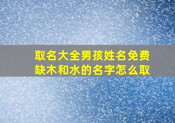 取名大全男孩姓名免费缺木和水的名字怎么取