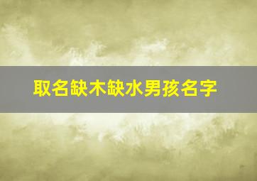 取名缺木缺水男孩名字