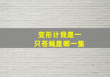 变形计我是一只苍蝇是哪一集