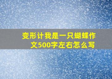 变形计我是一只蝴蝶作文500字左右怎么写