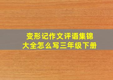 变形记作文评语集锦大全怎么写三年级下册