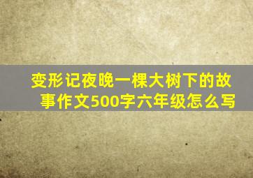 变形记夜晚一棵大树下的故事作文500字六年级怎么写