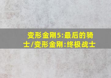 变形金刚5:最后的骑士/变形金刚:终极战士