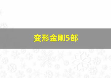 变形金刚5部