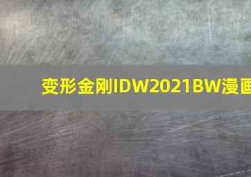 变形金刚IDW2021BW漫画