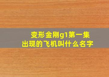 变形金刚g1第一集出现的飞机叫什么名字