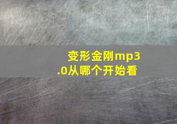 变形金刚mp3.0从哪个开始看