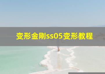 变形金刚ss05变形教程