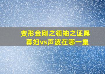 变形金刚之领袖之证黑寡妇vs声波在哪一集