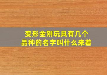 变形金刚玩具有几个品种的名字叫什么来着