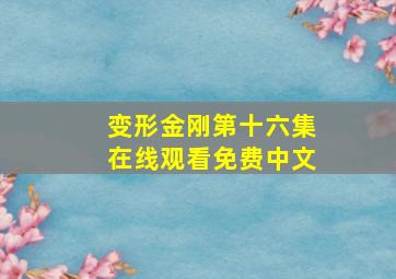 变形金刚第十六集在线观看免费中文