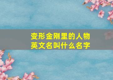 变形金刚里的人物英文名叫什么名字