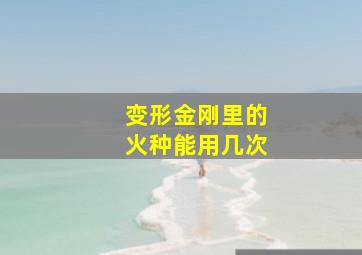 变形金刚里的火种能用几次