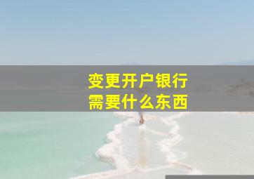 变更开户银行需要什么东西