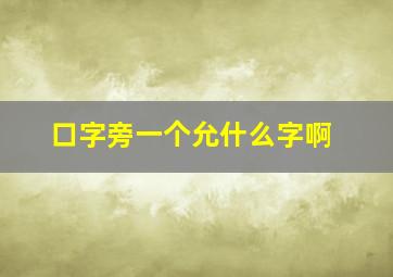 口字旁一个允什么字啊