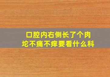 口腔内右侧长了个肉坨不痛不痒要看什么科