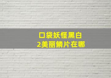 口袋妖怪黑白2美丽鳞片在哪