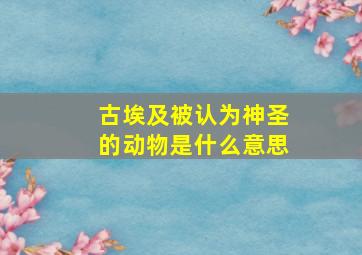 古埃及被认为神圣的动物是什么意思