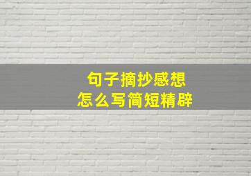 句子摘抄感想怎么写简短精辟