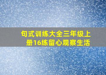 句式训练大全三年级上册16练留心观察生活