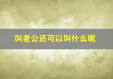 叫老公还可以叫什么呢