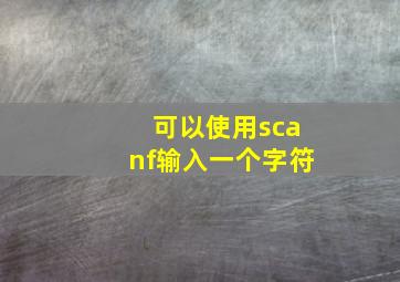 可以使用scanf输入一个字符