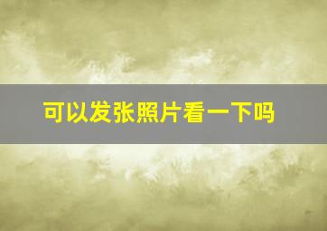 可以发张照片看一下吗