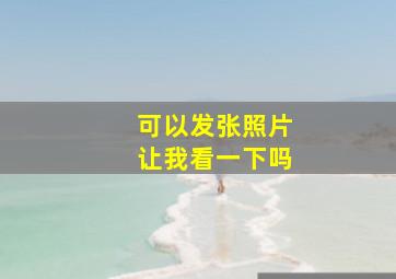 可以发张照片让我看一下吗