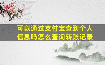 可以通过支付宝查到个人信息吗怎么查询转账记录