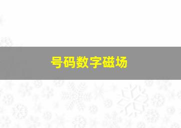 号码数字磁场