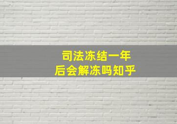 司法冻结一年后会解冻吗知乎