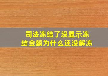 司法冻结了没显示冻结金额为什么还没解冻