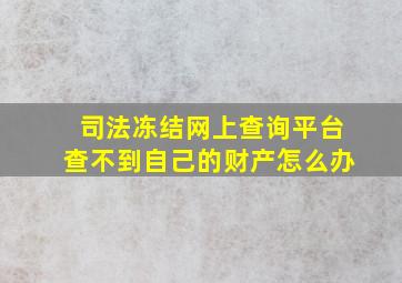 司法冻结网上查询平台查不到自己的财产怎么办