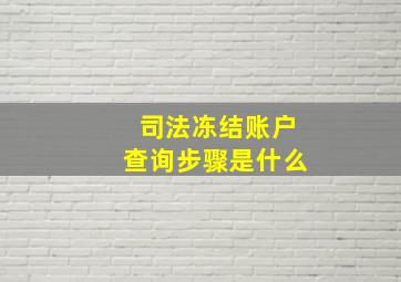 司法冻结账户查询步骤是什么