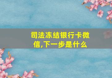 司法冻结银行卡微信,下一步是什么